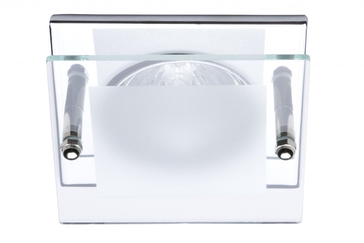 Halogen Deckenleuchte 12 V mit Glasvorsatz / Chrom